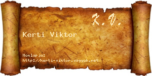 Kerti Viktor névjegykártya